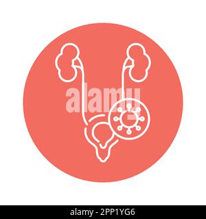 Genitourinary system virus disease color line icon. Pictogram for web page, mobile app, promo. Stock Vector