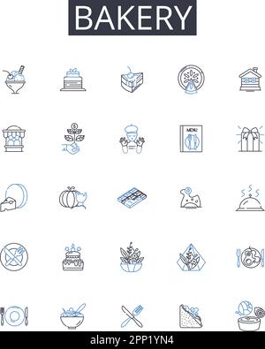 Sugar emporium line icons collection. Sweetness, Confectiry, Indulgence ...