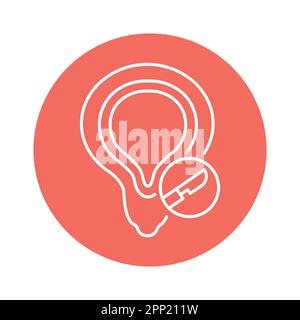 Bladder surgery color line icon. Pictogram for web page, mobile app, promo. Stock Vector