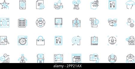 Email media linear icons set. Inbox, Compose, Send, Receive, Attachments, Drafts, Spam line vector and concept signs. Archive,Unread,Forward outline Stock Vector