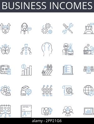 Business incomes line icons collection. Schedule, Roster, Planning, Assignments, Agenda, Shifts, Workforce vector and linear illustration. Staffing Stock Vector