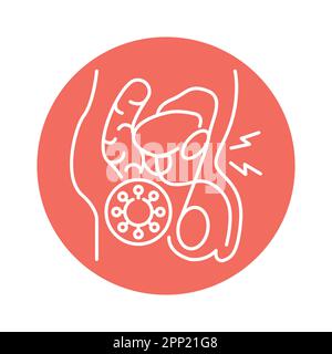 Male genitourinary system virus diseases color line icon. Pictogram for web page, mobile app, promo. Stock Vector