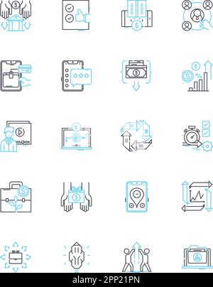 Product development linear icons set. Innovation, Prototype, Ideation, Research, Design, Testing, Iteration line vector and concept signs Stock Vector
