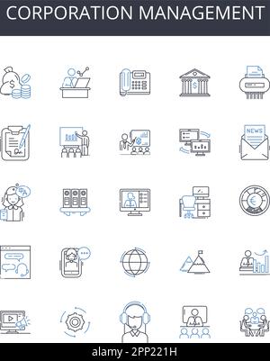 Company guidance line icons collection. Strategy, Direction, Objectives ...