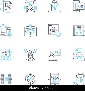 Brain images linear icons set. Neuroimaging, Cerebellum, Cortical ...