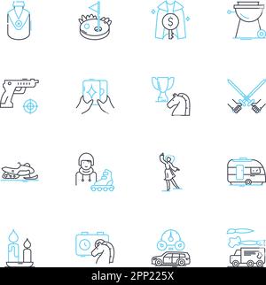 Emotional intelligence linear icons set. Empathy, Self-awareness, Self-regulation, Motivation, Social skills, Compassion, Perseverance line vector and Stock Vector