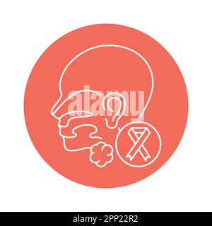 Cancer throat color line icon. Human diseases. Pictogram for web page, mobile app, promo. Stock Vector
