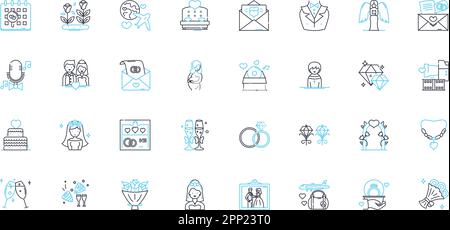 Matrimony Linear Icons Set. Love, Union, Commitment, Vows, Unity ...