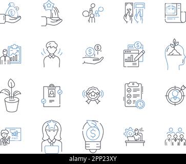 Asset Allocation line icons collection. Diversification, Portfolio ...