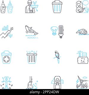 Raw materials linear icons set. Minerals, Ores, Harvested, Extracted, Organic, Crude, Unprocessed line vector and concept signs. Natural,Reserves,Ore Stock Vector