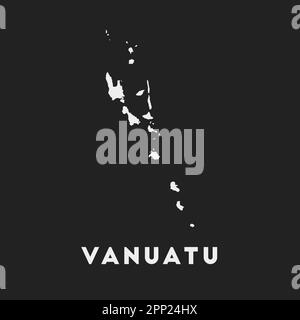 Vanuatu icon. Country map on dark background. Stylish Vanuatu map with country name. Vector illustration. Stock Vector