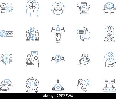 Organizational agility line icons collection. Adaptivity, Flexibility ...