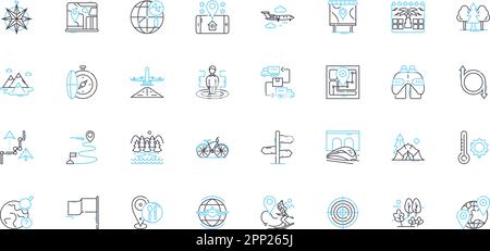 Global Navigation Satellite System (GNSS) linear icons set. Navigation ...