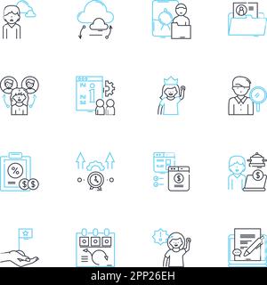 Professional Growth linear icons set. Development, Advancement, Learning, Mastery, Expertise, Career, Progress line vector and concept signs Stock Vector