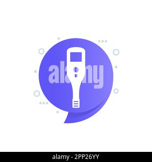 ph meter or tester icon, lab testing vector Stock Vector