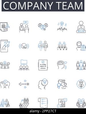 Corporation squad line icons collection. Teamwork, Strategy, Unity ...