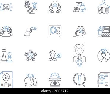 Sales counter line icons collection. Retail, Transaction, Transactional, Cashier, Checkout, POS, Point-of-sale vector and linear illustration Stock Vector