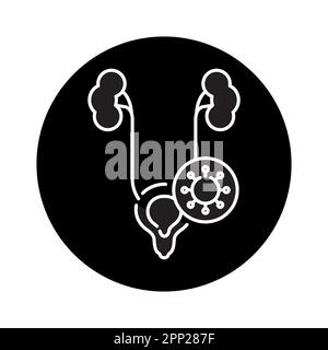 Genitourinary system virus disease color line icon. Pictogram for web page Stock Vector