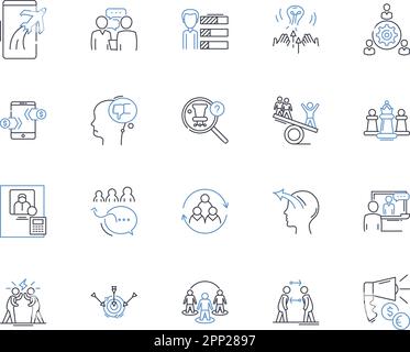 Kinship affinity line icons collection. Family, Relation, Bond ...