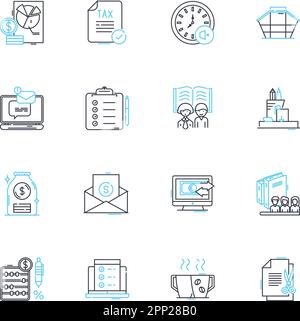 Engaging audience with content linear icons set Stock Vector Image ...