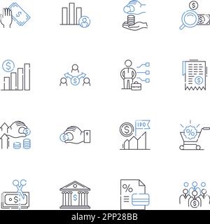 Commodities line icons collection. Oil, Gold, Silver, Platinum, Copper ...