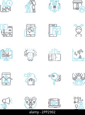 Environmental sustainability linear icons set. Conservation, Ecology, Renewable, Efficiency, Climate, Carbon, Green line vector and concept signs Stock Vector