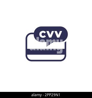 card CVV code icon on white, vector Stock Vector