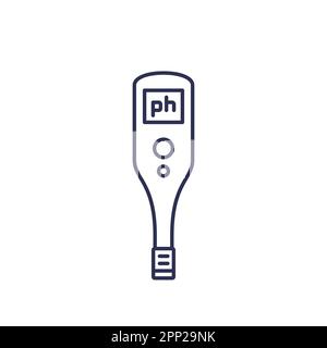 ph meter or tester icon, water and soil testing Stock Vector