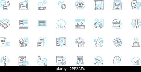Load management linear icons set. Optimization, Efficiency, Demand ...