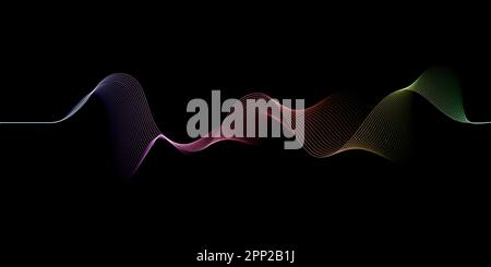 abstract banner with rainbow coloured flowing particle dots Stock Vector