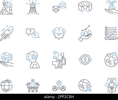 Amplification line icons collection. Boost, Loudness, Enlarge ...