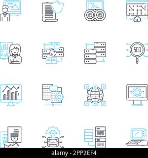 Budget tracking linear icons set. Finance, Expense, Budgeting ...