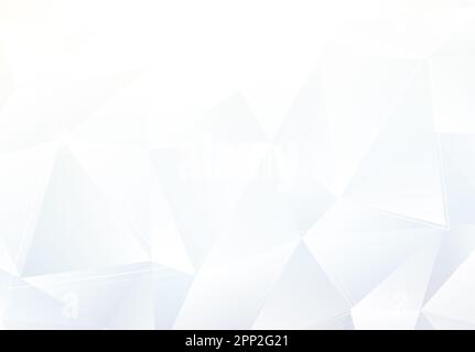 Abstract light gray and white polygon vector pattern background. Full frame 3D triangular low poly style background in black and white. Copy space. Stock Photo