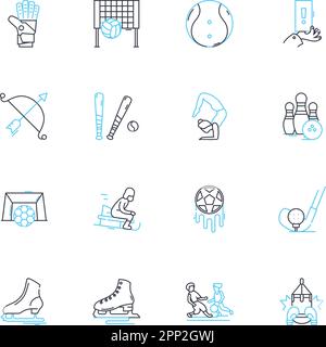 Relaxation linear icons set. Serenity, Tranquility, Bliss, Calmness, Rejuvenation, Peacefulness, Clarity line vector and concept signs. Harmony Stock Vector