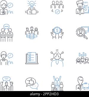Organizational agility line icons collection. Adaptivity, Flexibility ...