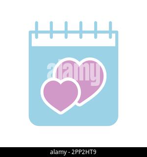 Wedding calendar chalk isolated glyph icon. Vector illustration, romance elements. Sticker, patch, badge, card for marriage, valentine Stock Vector