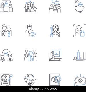 Social Listening line icons collection. Monitoring, Analytics, Engagement, Insights, Conversation, Perception, Sentiment vector and linear Stock Vector