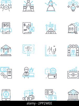 portfolios linear icons set. Showcases, Compositions, Arrangements, Profiles, Galleries, Displays, Books line vector and concept signs. Albums Stock Vector