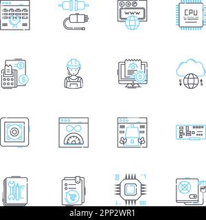 Functions line icons, signs, vector set, outline illustration concept ...