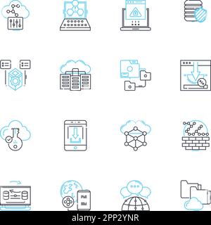 Grid linear icons set. Matrix, Pattern, Mesh, Nerk, Chart, Grille ...