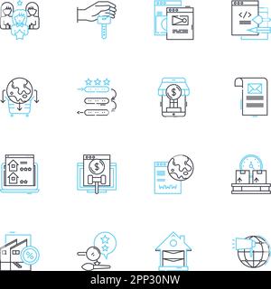 Affordable - Inexpensive linear icons set. Cost-effective, Economical ...