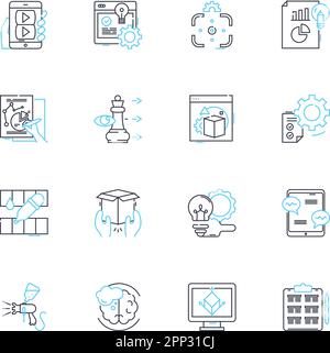 Unity and solidarity linear icons set. Empathy, Union, Harmony, Bond ...