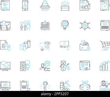 Competitor analysis linear icons set. Competition, Rivals, Comparison ...