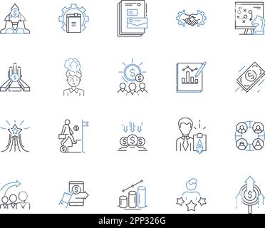 Potency line icons collection. Strength, Power, Vigor, Potence, Might ...