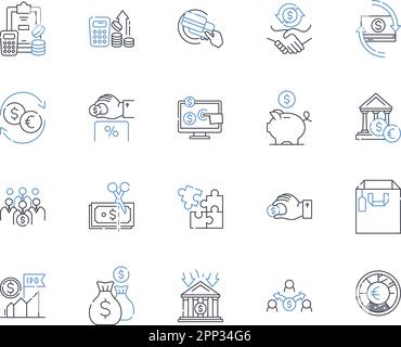 Venture capital and private equity linear icons set. Funding ...