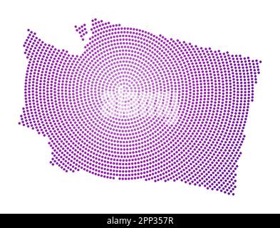 Washington dotted map. Digital style map of the state on white ...