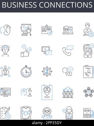 Professional contacts line icons collection. Nerking, Connections ...