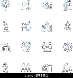 Timekeeping system line icons collection. Accuracy, Attendance, Automation, Biometric, Clock, Compliant, Data vector and linear illustration Stock Vector