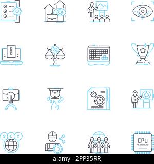 Online commerce linear icons set. E-commerce, Shopping, Transactions, Marketplace, Online retail, Digital storefront, Sales line vector and concept Stock Vector