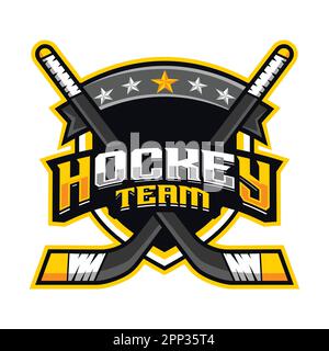 Hockey Team Mascot Logo Design Stock Vector